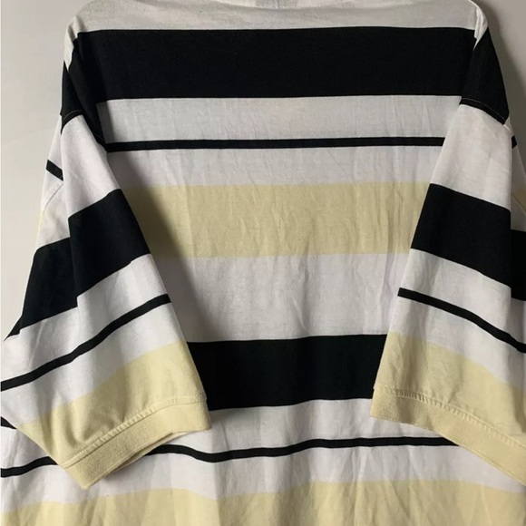 Black and White Short Sleeve Tee with Stripes - Picture 6 of 11